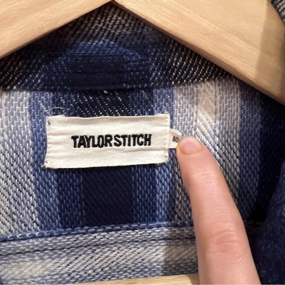 NEW Taylor Stitch The Ledge Shirt Blue Sky Plaid Flannel Button Shirt Medium - Picture 8 of 9